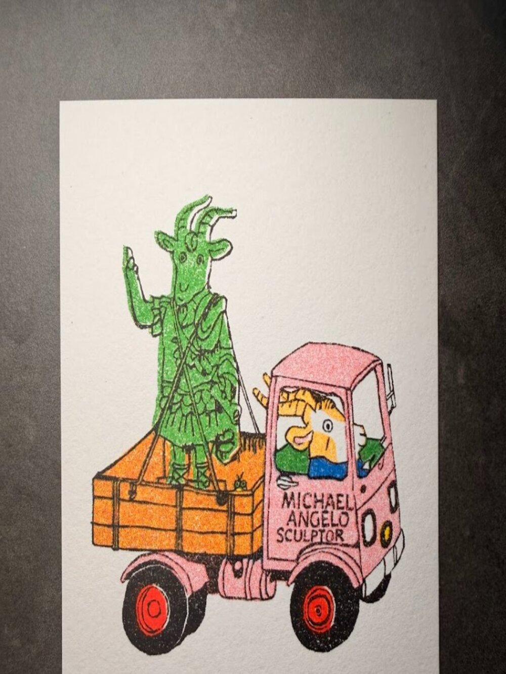 Ana Inciardi x Richard Scarry Delivery Truck Mini Art Print